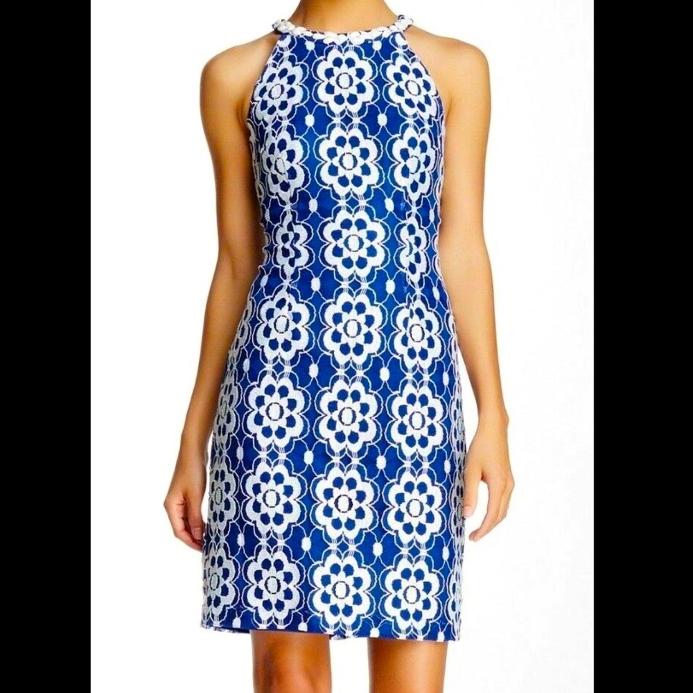 Nine West Embroidered Lace Dress